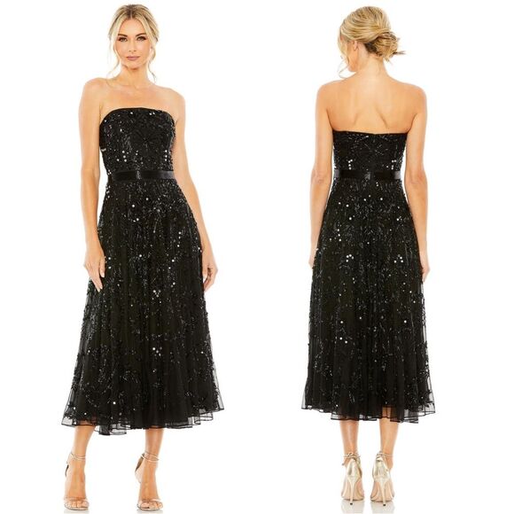 NWT Mac Duggal Strapless Embellished A-Line Dress Size 10 - Picture 1 of 3